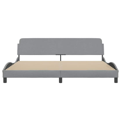 Bettgestell "Dover" Hellgrau 200x200 cm Stoff