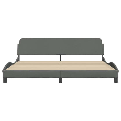 Bettgestell "Dover" Dunkelgrau 200x200 cm Stoff