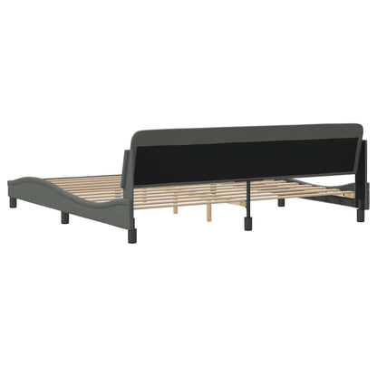 Bettgestell "Dover" Dunkelgrau 200x200 cm Stoff