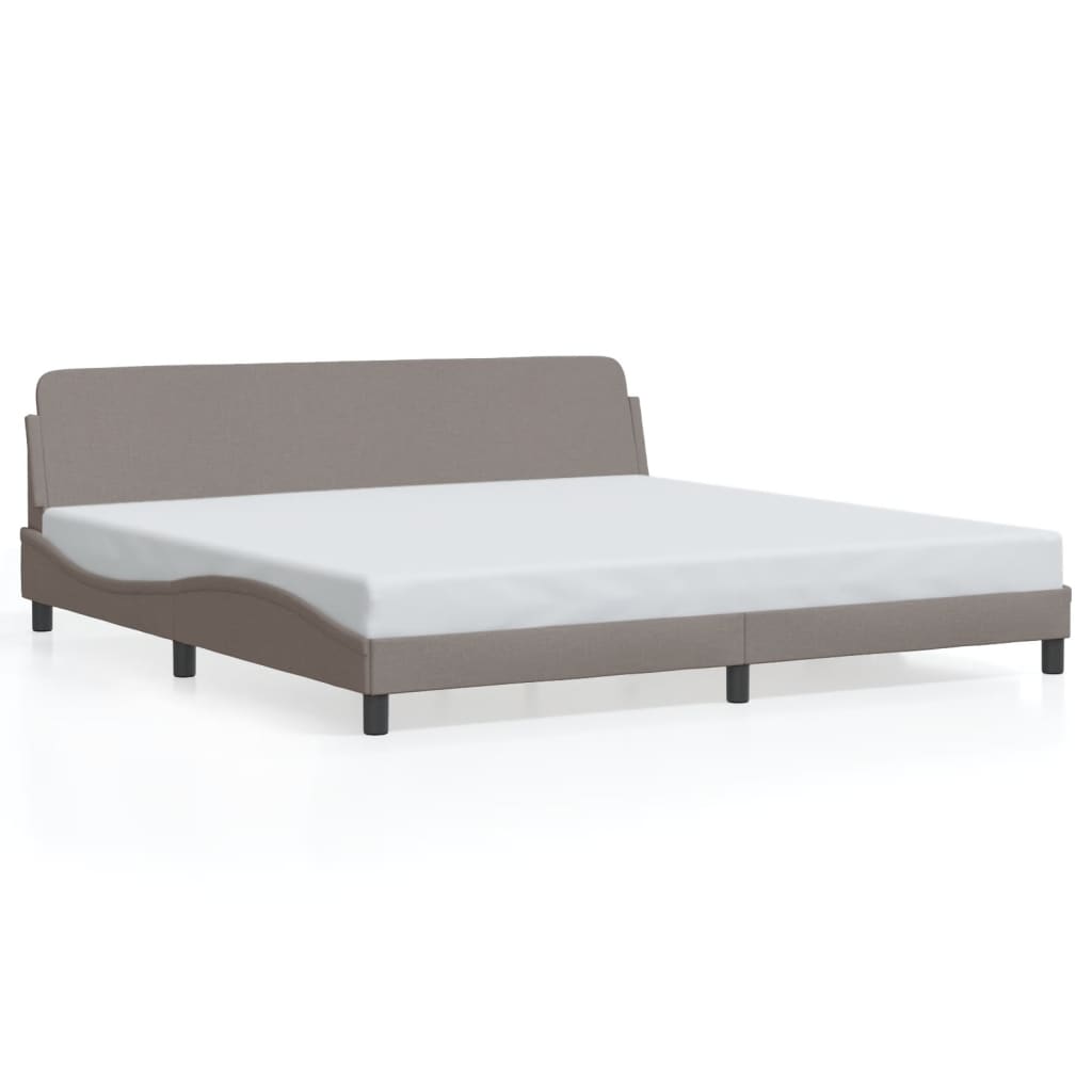 Bed frame without mattress Taupe 200x200 cm fabric