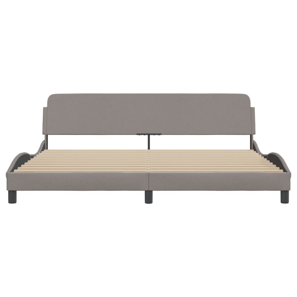 Bed frame without mattress Taupe 200x200 cm fabric