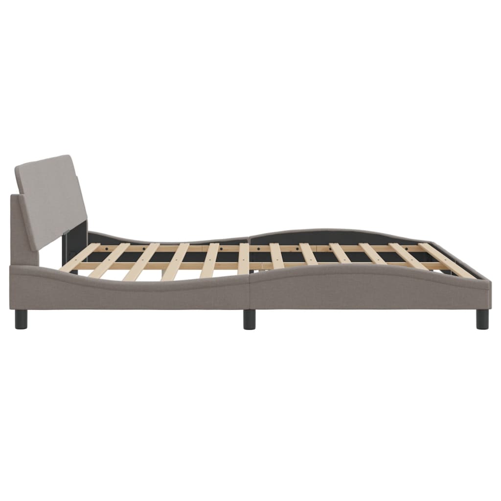 Bed frame without mattress Taupe 200x200 cm fabric