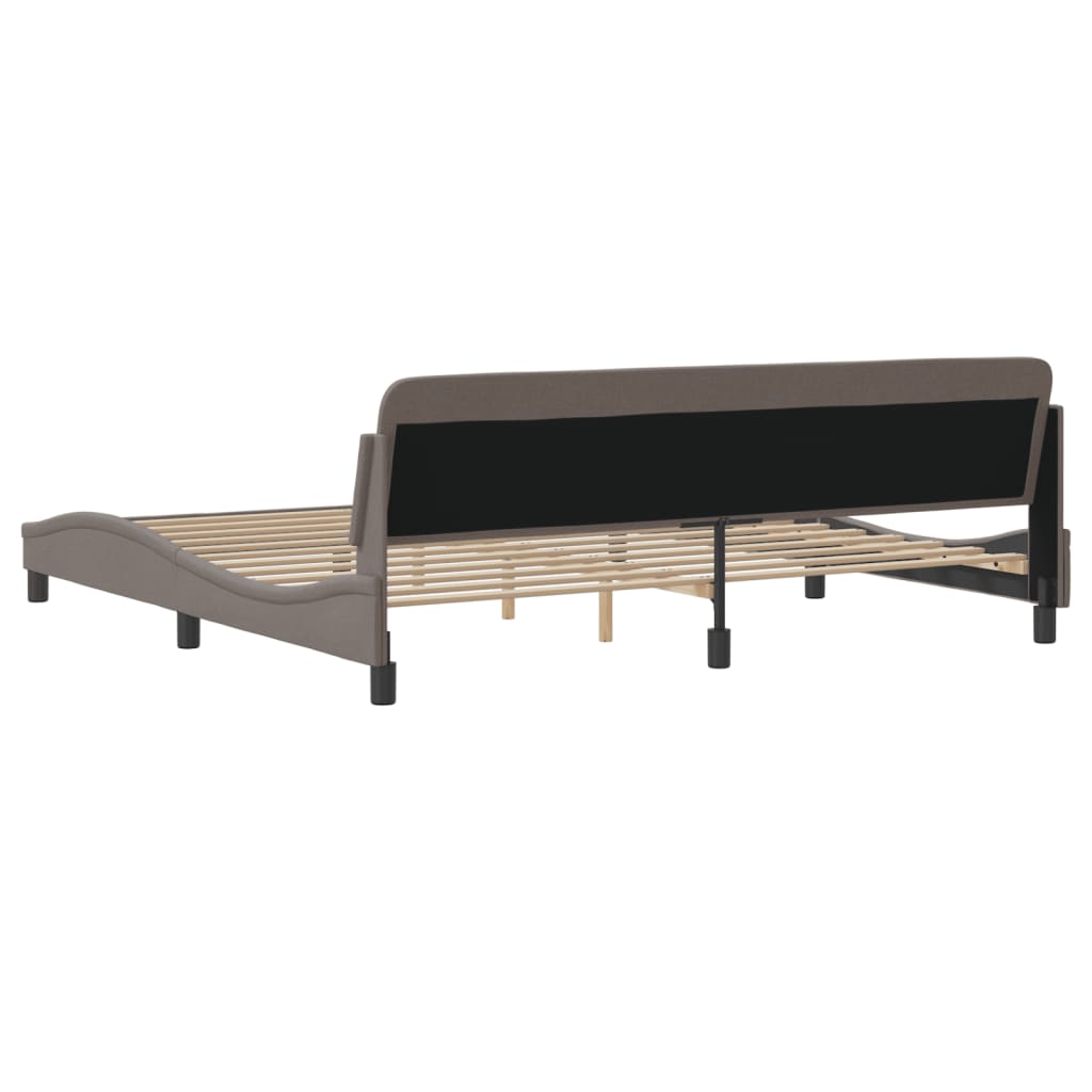 Bed frame without mattress Taupe 200x200 cm fabric
