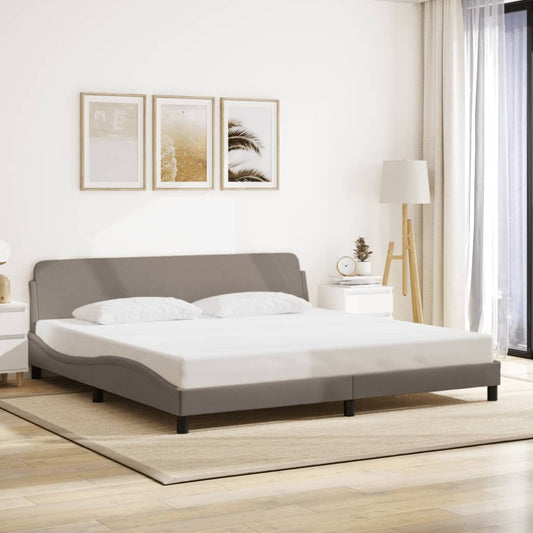 Bed frame without mattress Taupe 200x200 cm fabric