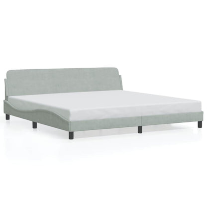 Bettgestell "Dover" Hellgrau 200x200 cm Samt