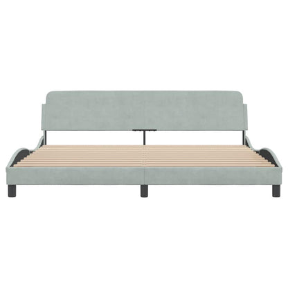 Bettgestell "Dover" Hellgrau 200x200 cm Samt