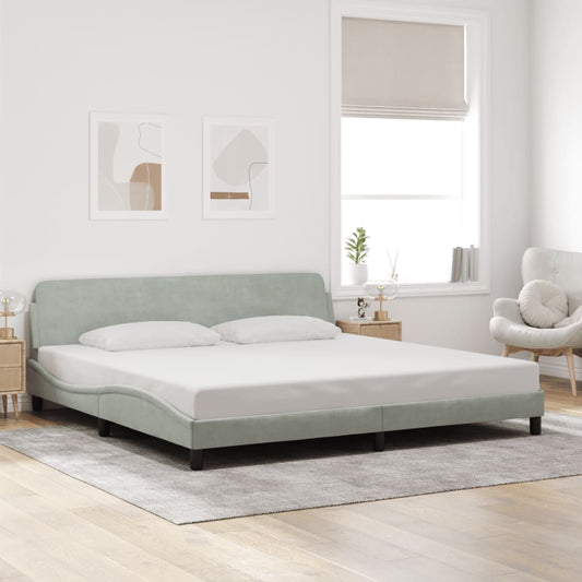 Bettgestell "Dover" Hellgrau 200x200 cm Samt