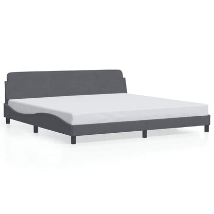 Bettgestell "Dover" Dunkelgrau 200x200 cm Samt