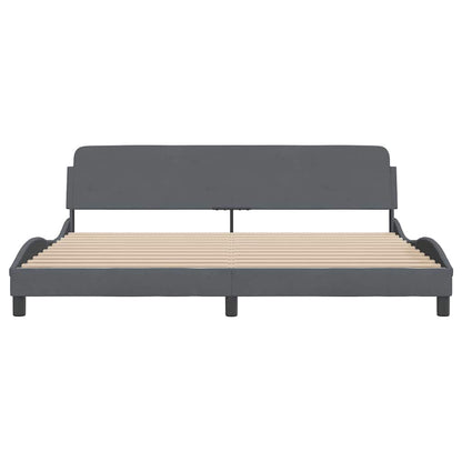 Bettgestell "Dover" Dunkelgrau 200x200 cm Samt