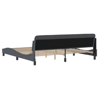 Bettgestell "Dover" Dunkelgrau 200x200 cm Samt