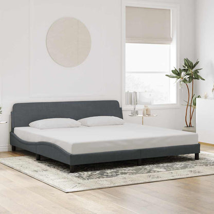 Bettgestell "Dover" Dunkelgrau 200x200 cm Samt