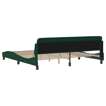 Bettgestell "Dover" Dunkelgrün 200x200 cm Samt