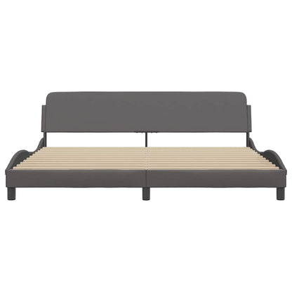 Bettgestell "Dover" Grau 200x200 cm Kunstleder