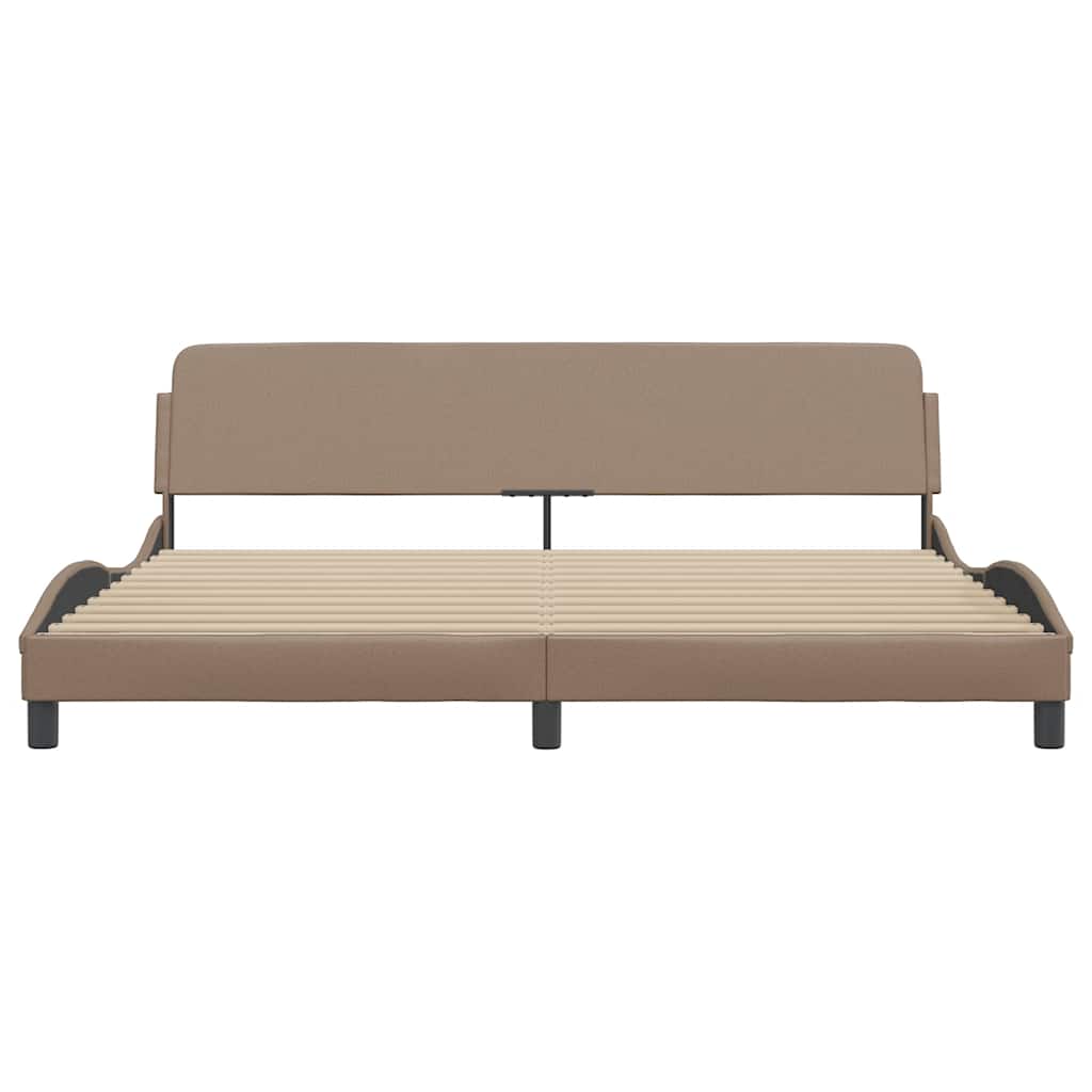 Bettgestell "Dover" Cappuccino 200x200 cm Kunstleder