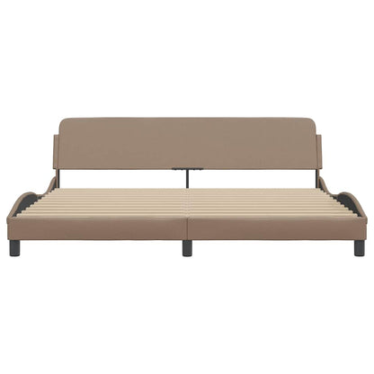 Bettgestell "Dover" Cappuccino 200x200 cm Kunstleder