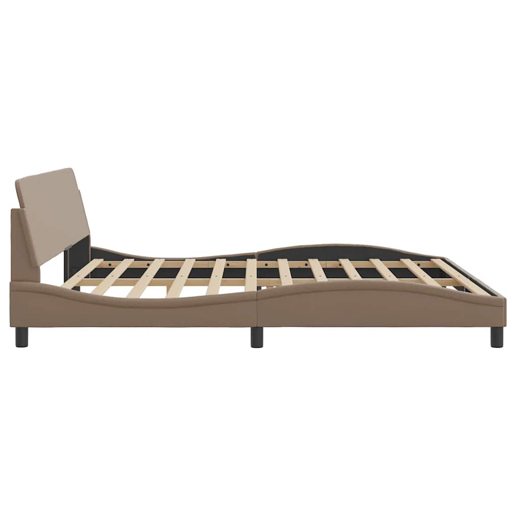 Bettgestell "Dover" Cappuccino 200x200 cm Kunstleder