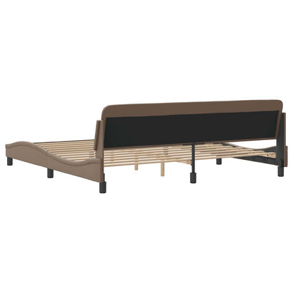 Bettgestell "Dover" Cappuccino 200x200 cm Kunstleder