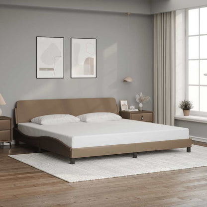 Bettgestell "Dover" Cappuccino 200x200 cm Kunstleder