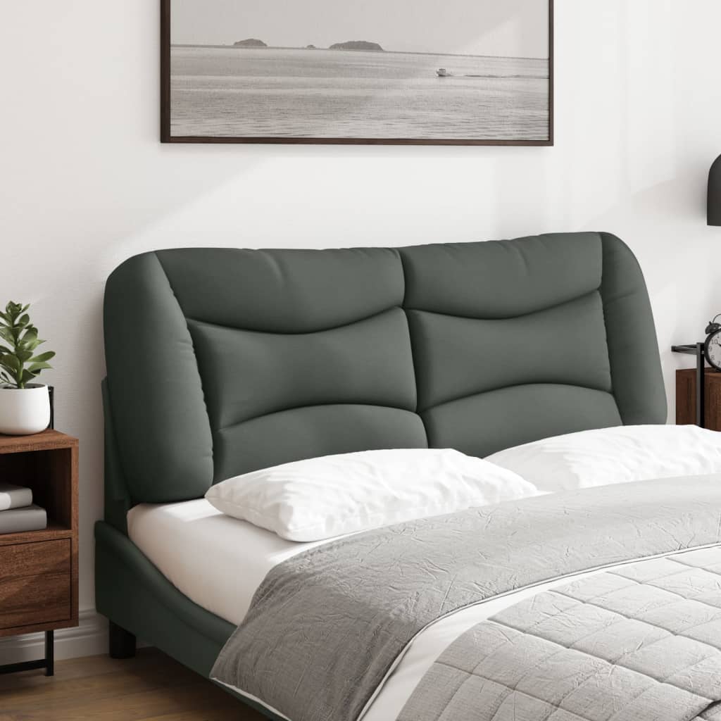 Kopfteil-Kissen "Hvar" Dunkelgrau 140 cm Stoff