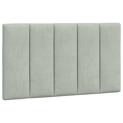 Kopfteil-Kissen "Hanko" Hellgrau 80 cm Samt