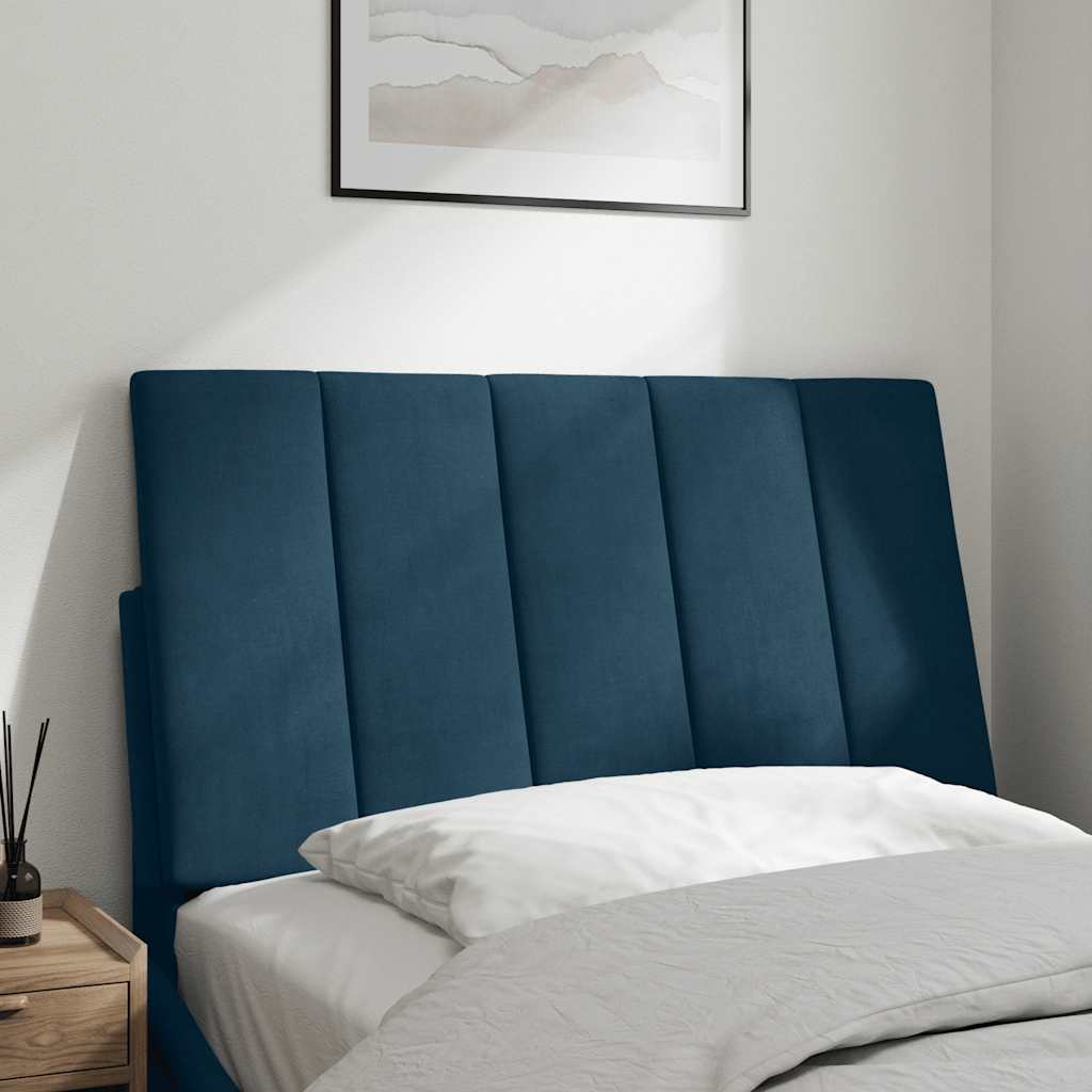 Kopfteil-Kissen "Hanko" Blau 80 cm Samt