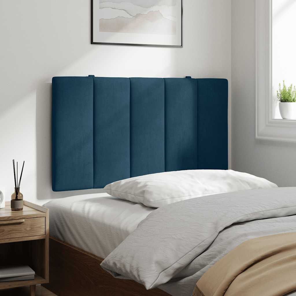 Kopfteil-Kissen "Hanko" Blau 80 cm Samt
