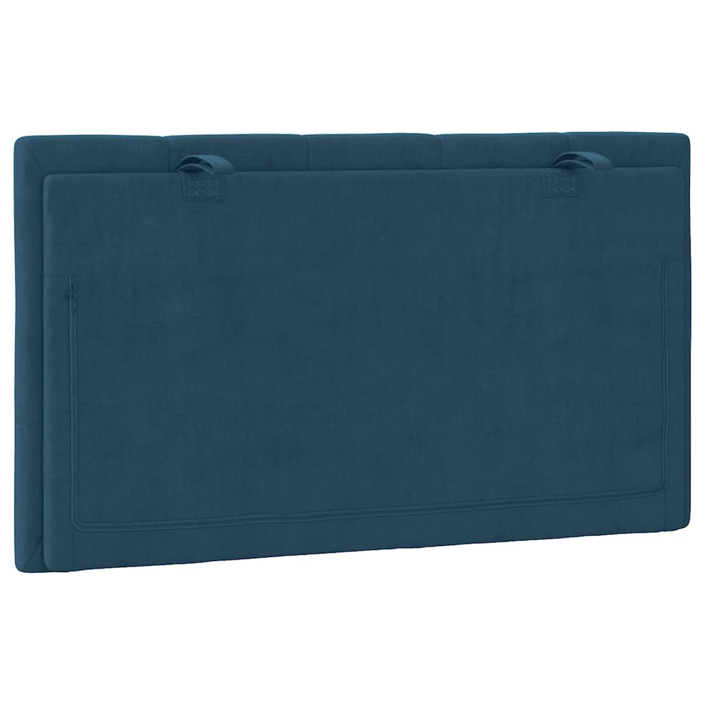 Kopfteil-Kissen "Hanko" Blau 80 cm Samt