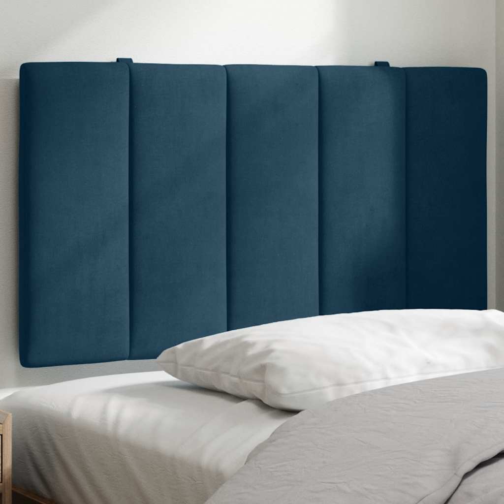 Kopfteil-Kissen "Hanko" Blau 80 cm Samt