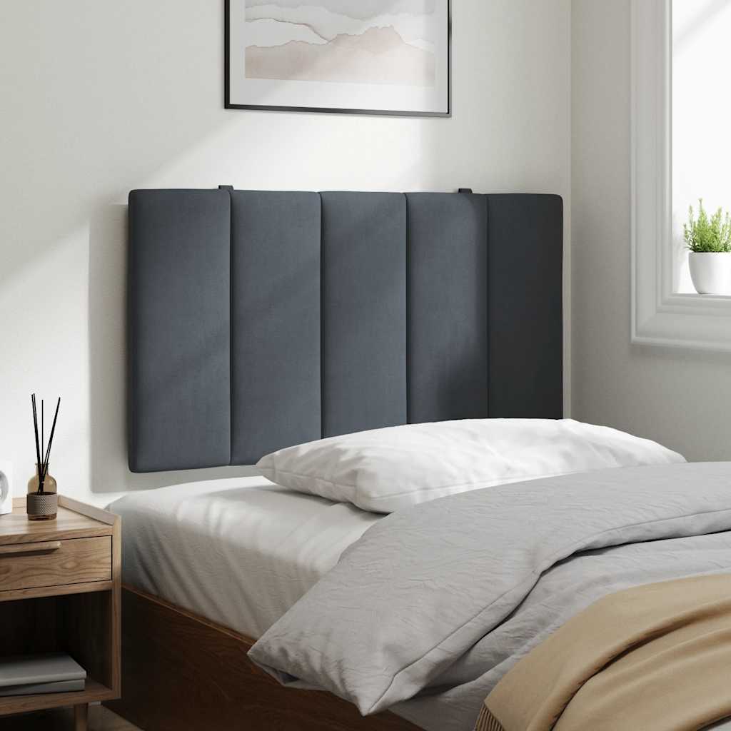 Kopfteil-Kissen "Hanko" Dunkelgrau 90 cm Samt