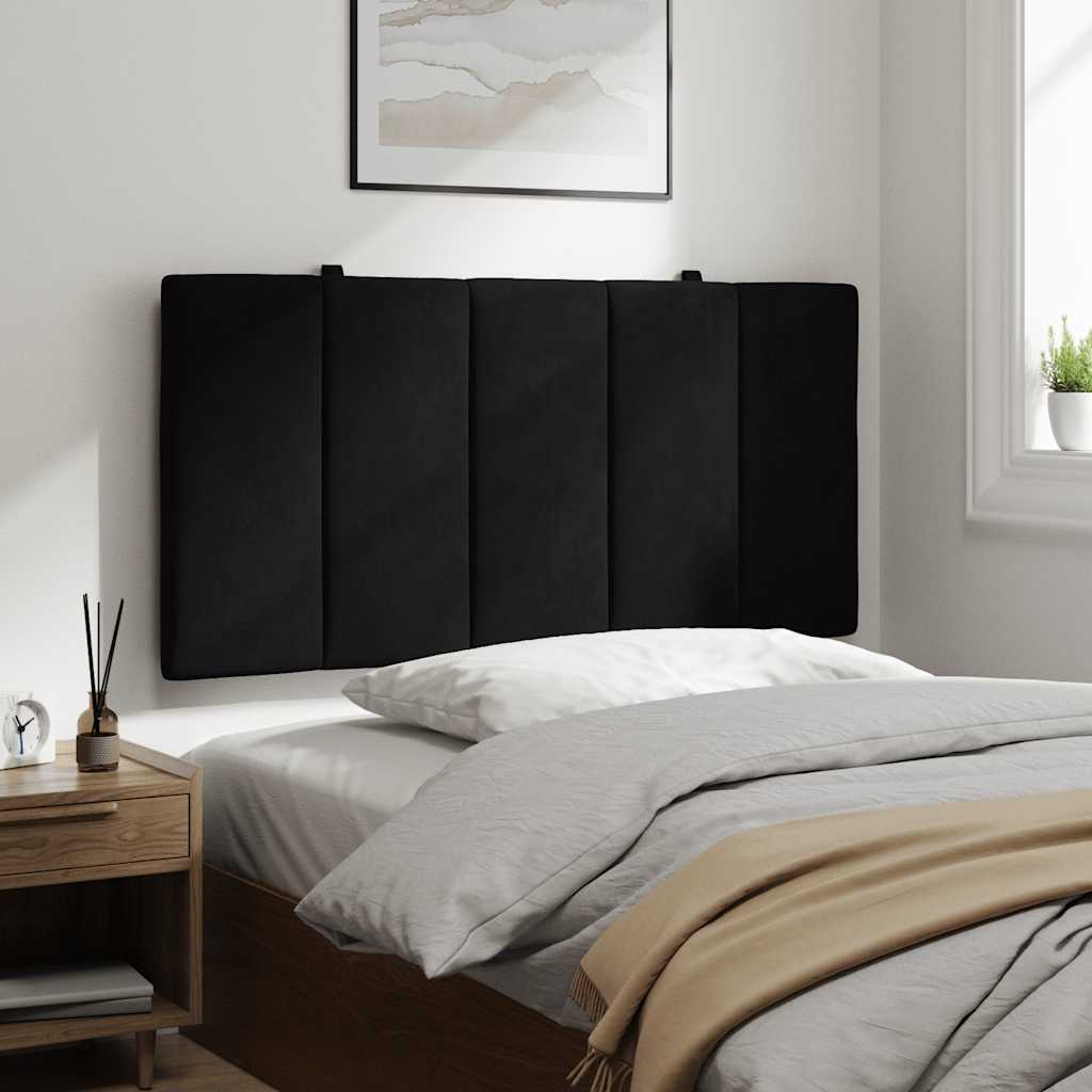 Kopfteil-Kissen "Hanko" Schwarz 100 cm Samt