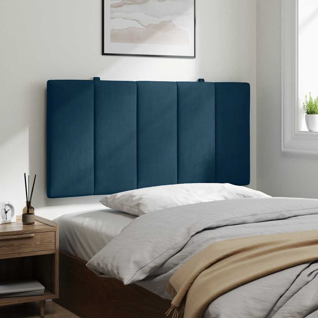 Kopfteil-Kissen "Hanko" Blau 100 cm Samt