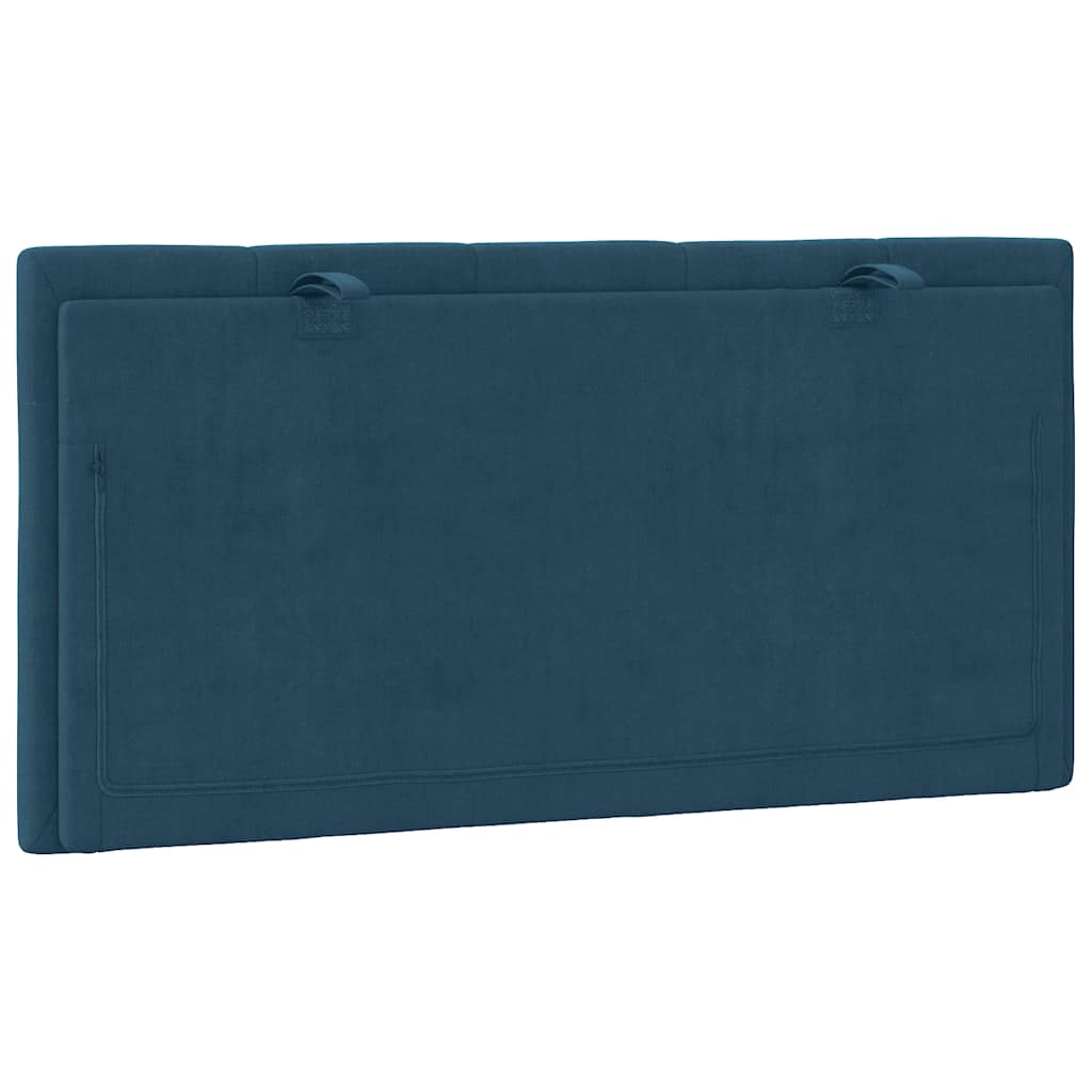 Kopfteil-Kissen "Hanko" Blau 100 cm Samt