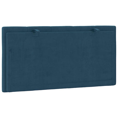 Kopfteil-Kissen "Hanko" Blau 100 cm Samt