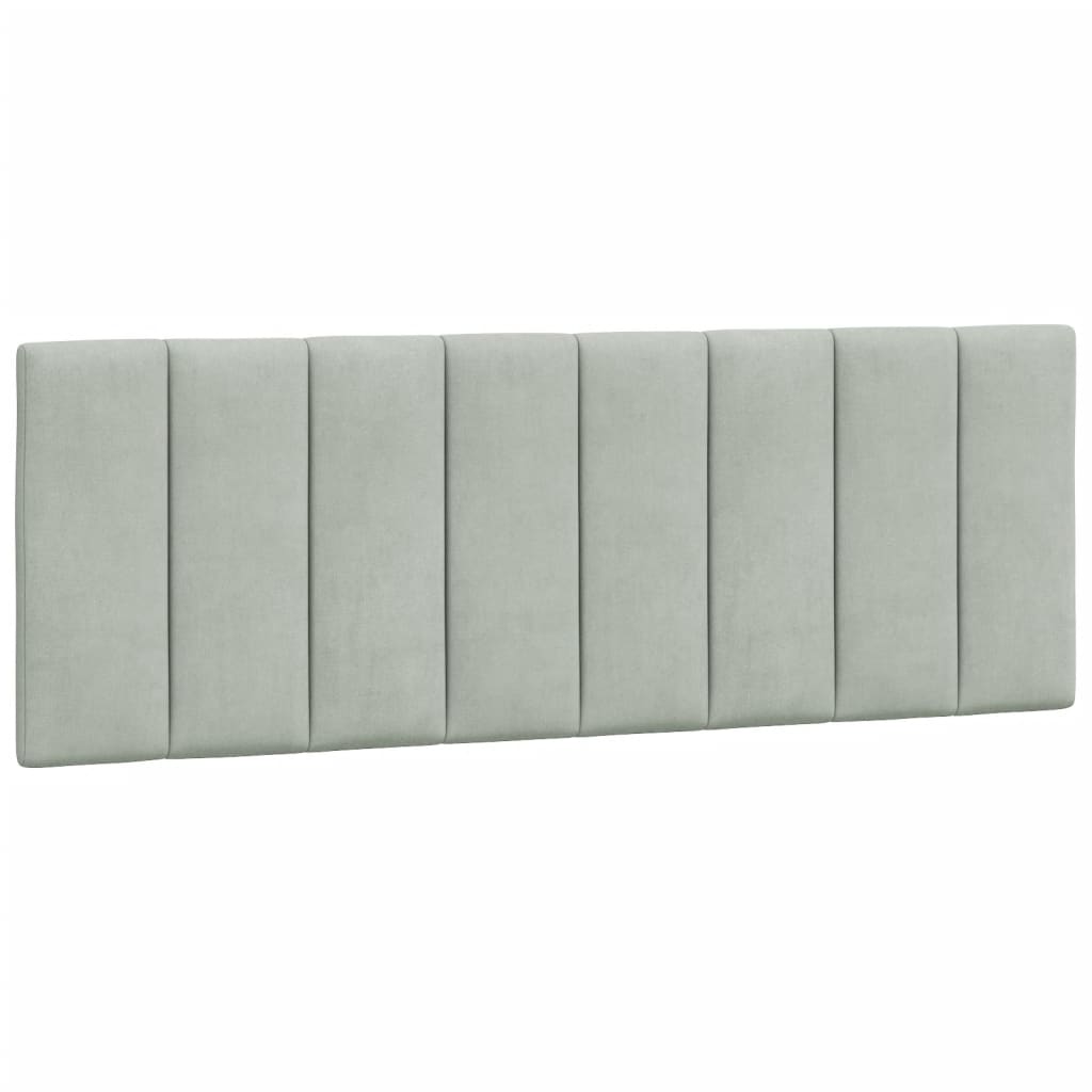 Kopfteil-Kissen "Hanko" Hellgrau 120 cm Samt