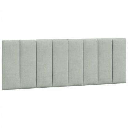 Kopfteil-Kissen "Hanko" Hellgrau 120 cm Samt