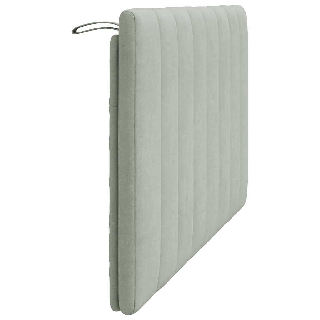 Kopfteil-Kissen "Hanko" Hellgrau 120 cm Samt