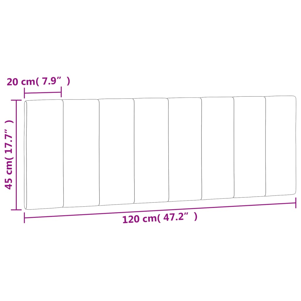 Kopfteil-Kissen "Hanko" Hellgrau 120 cm Samt