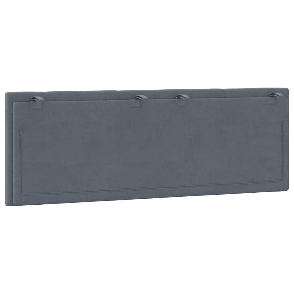Kopfteil-Kissen "Hanko" Dunkelgrau 120 cm Samt