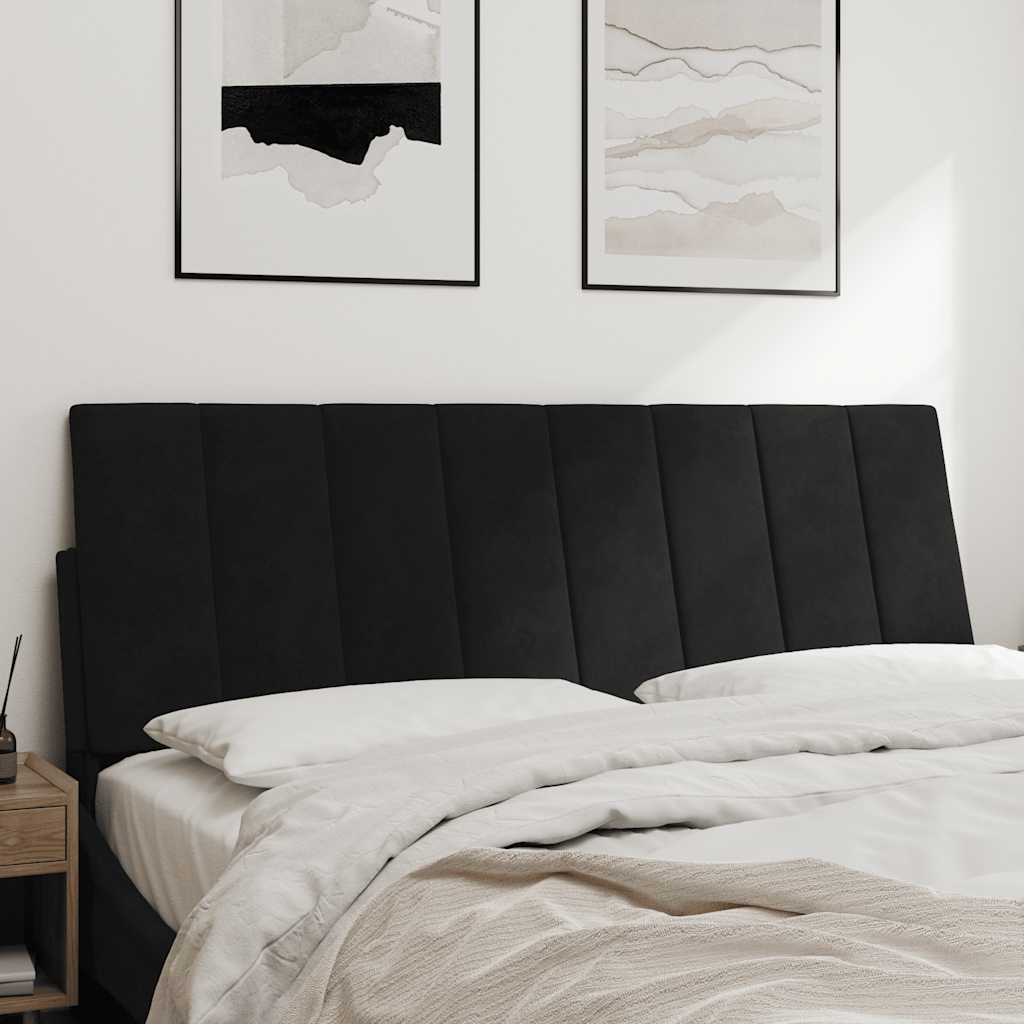Kopfteil-Kissen "Hanko" Schwarz 120 cm Samt