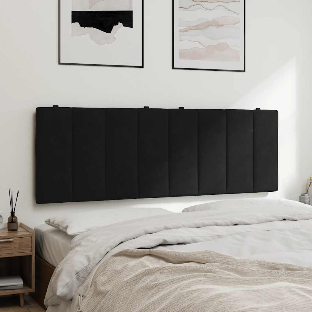 Kopfteil-Kissen "Hanko" Schwarz 120 cm Samt