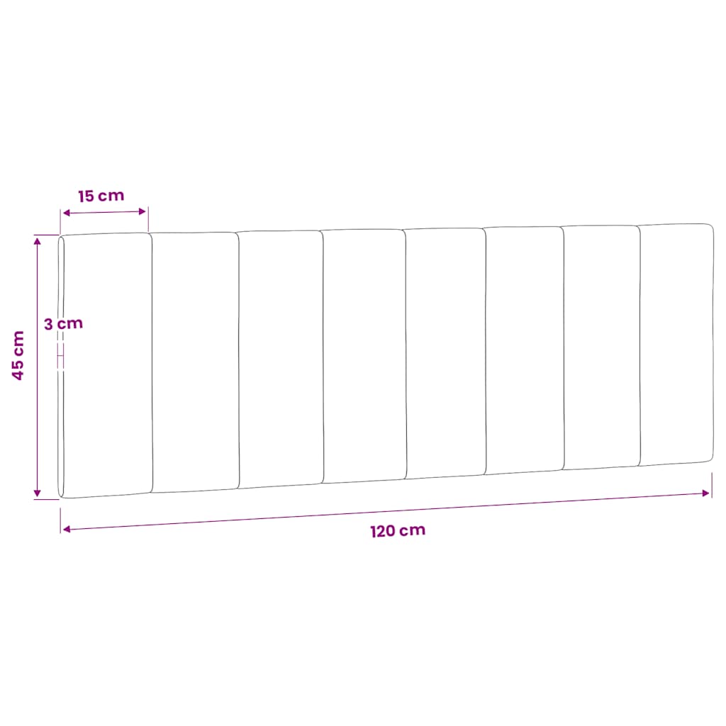 Kopfteil-Kissen "Hanko" Schwarz 120 cm Samt