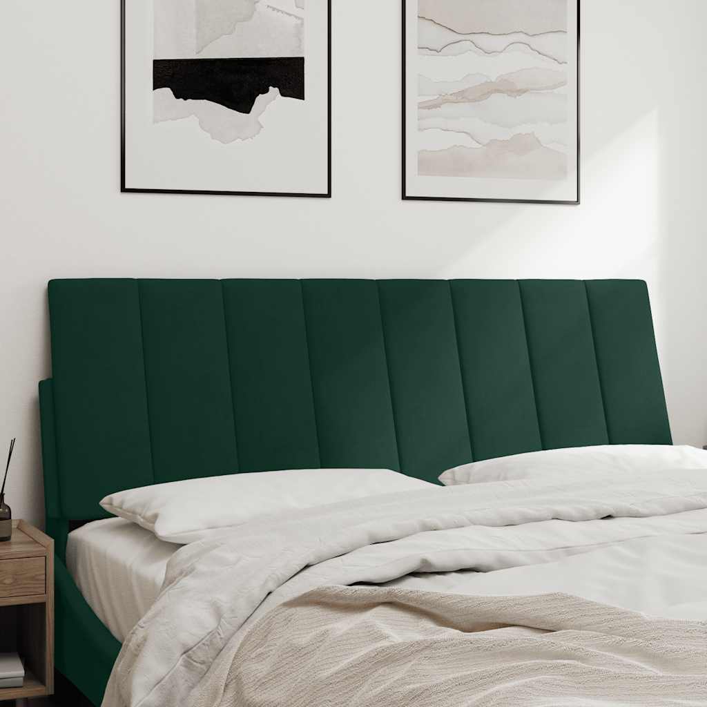 Kopfteil-Kissen "Hanko" Dunkelgrün 120 cm Samt