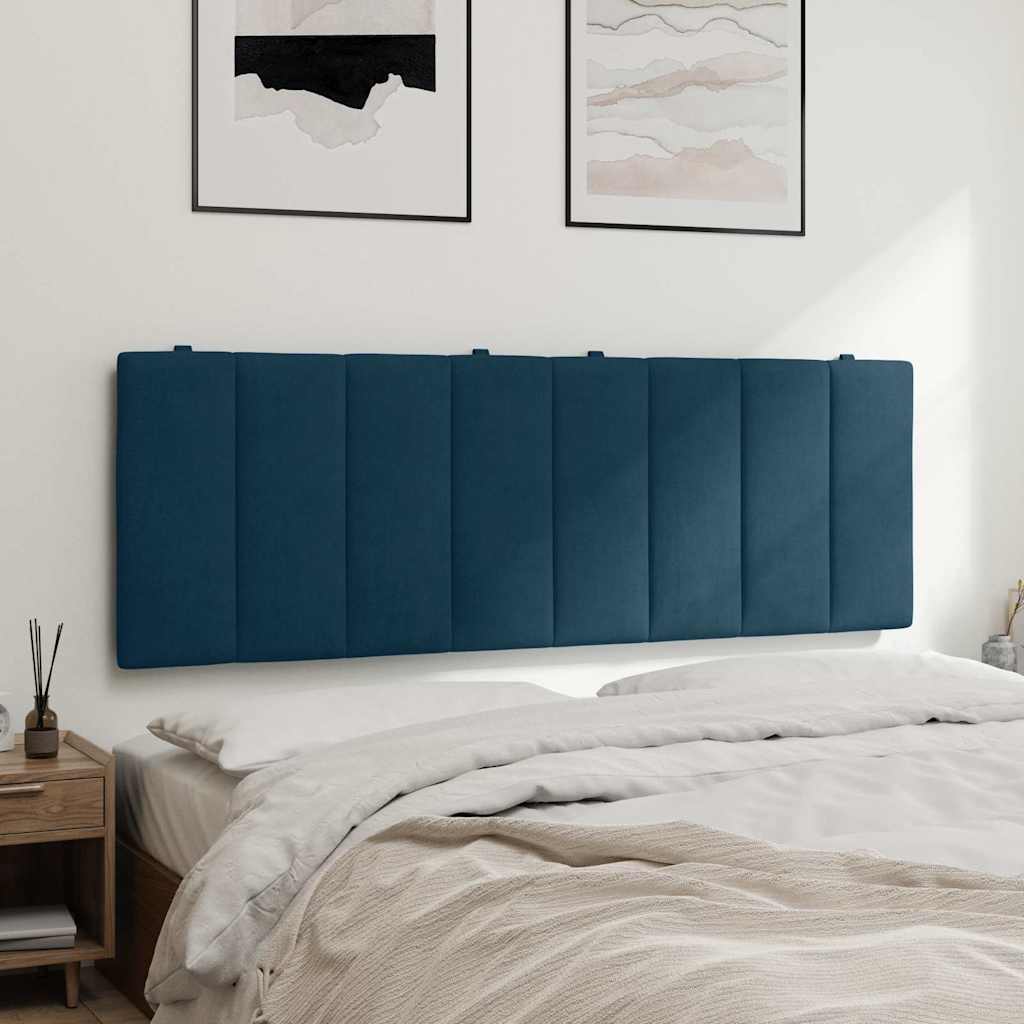 Kopfteil-Kissen "Hanko" Blau 120 cm Samt