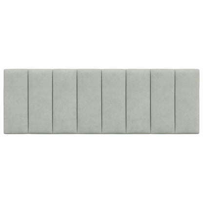 Kopfteil-Kissen "Hanko" Hellgrau 140 cm Samt