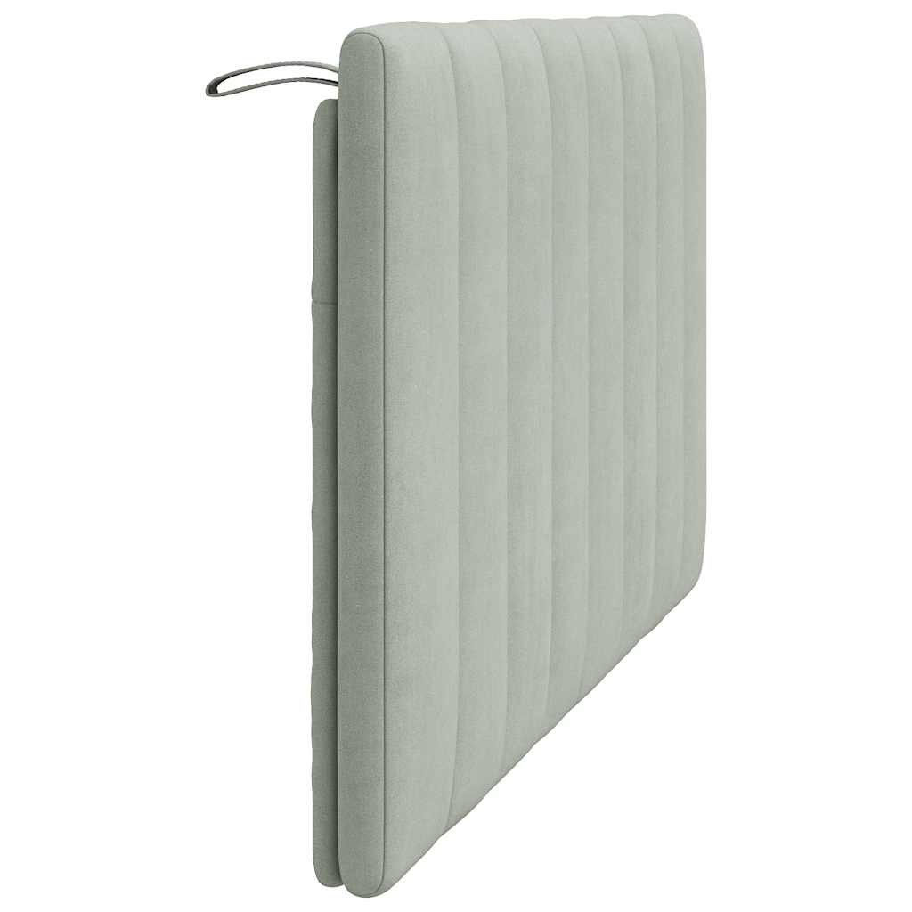 Kopfteil-Kissen "Hanko" Hellgrau 140 cm Samt
