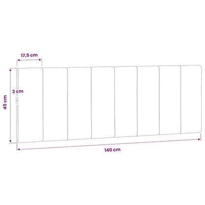 Kopfteil-Kissen "Hanko" Hellgrau 140 cm Samt