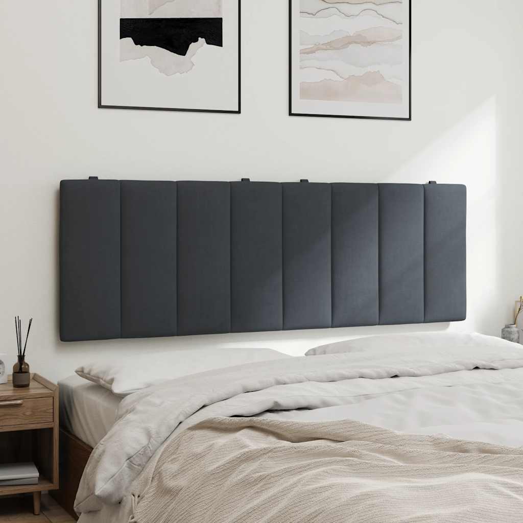 Kopfteil-Kissen "Hanko" Dunkelgrau 140 cm Samt