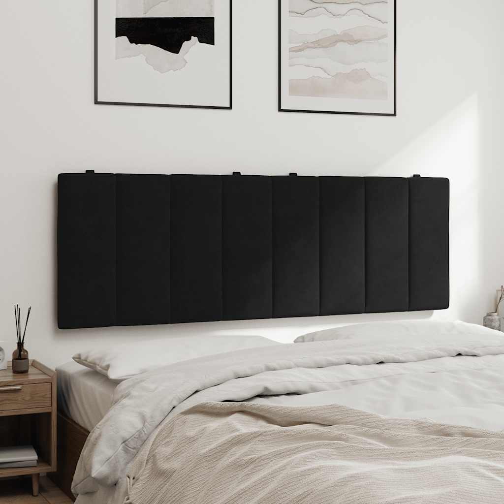 Kopfteil-Kissen "Hanko" Schwarz 140 cm Samt