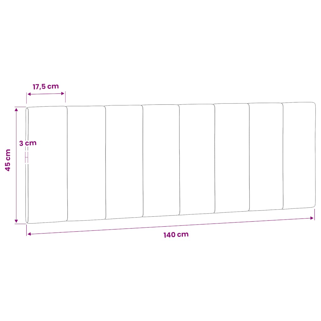 Kopfteil-Kissen "Hanko" Schwarz 140 cm Samt