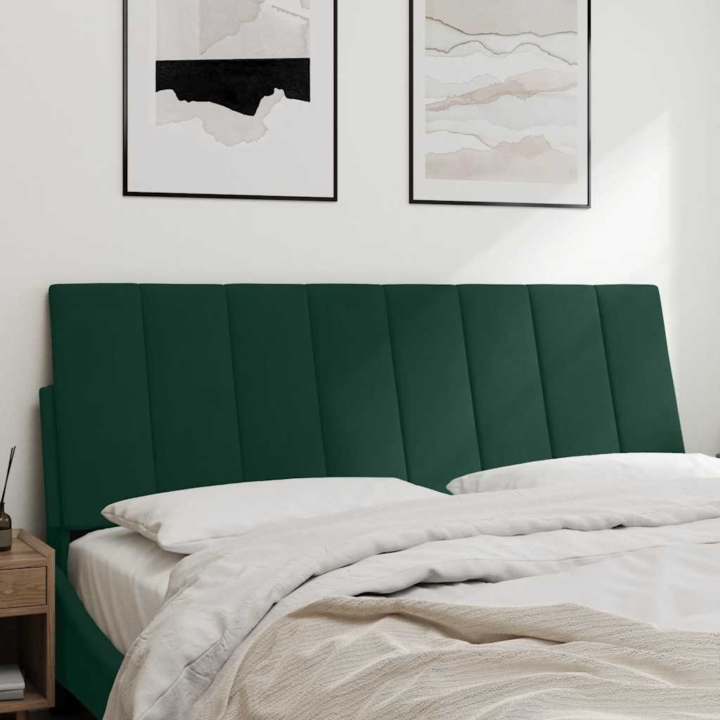Kopfteil-Kissen "Hanko" Dunkelgrün 140 cm Samt